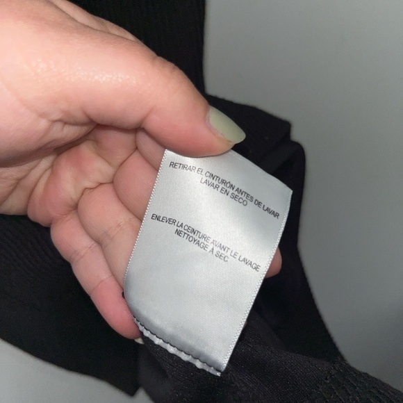 GAL MEETS GLAM Jody Black Ribbed Belted Knee Length Dress Size 00 - Picture 6 of 10